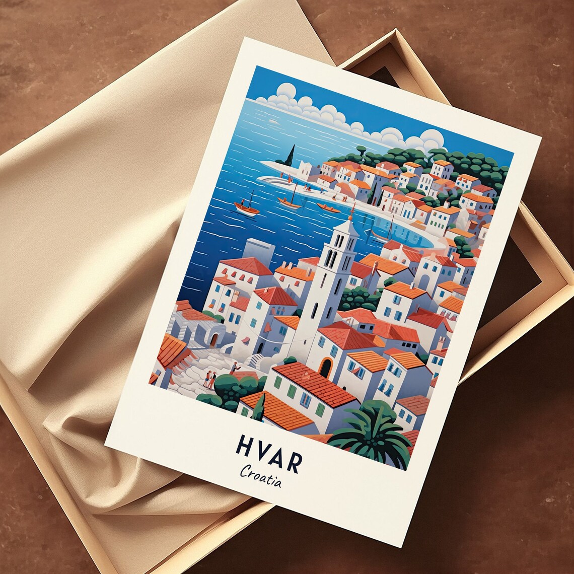 Hvar Town Travel Print Wall Art Hvar Croatia City Print Hvar Town Travel Gift Hvar Town Poster Travel Gift Wall Art - Image 3
