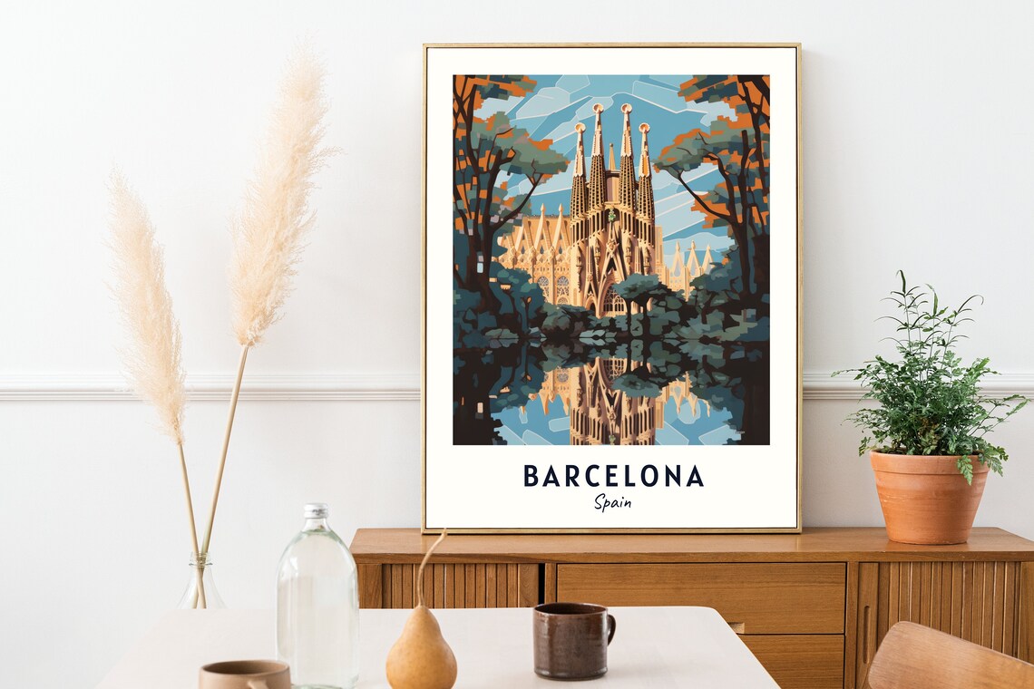 Barcelona Travel Gift City Poster Print - Image 2