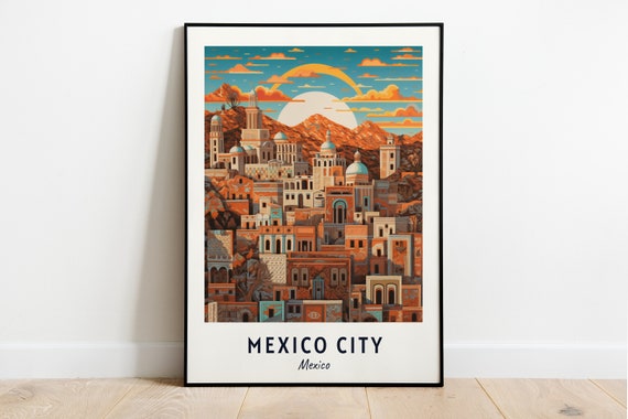 Mexico City Travel Print, City Poster