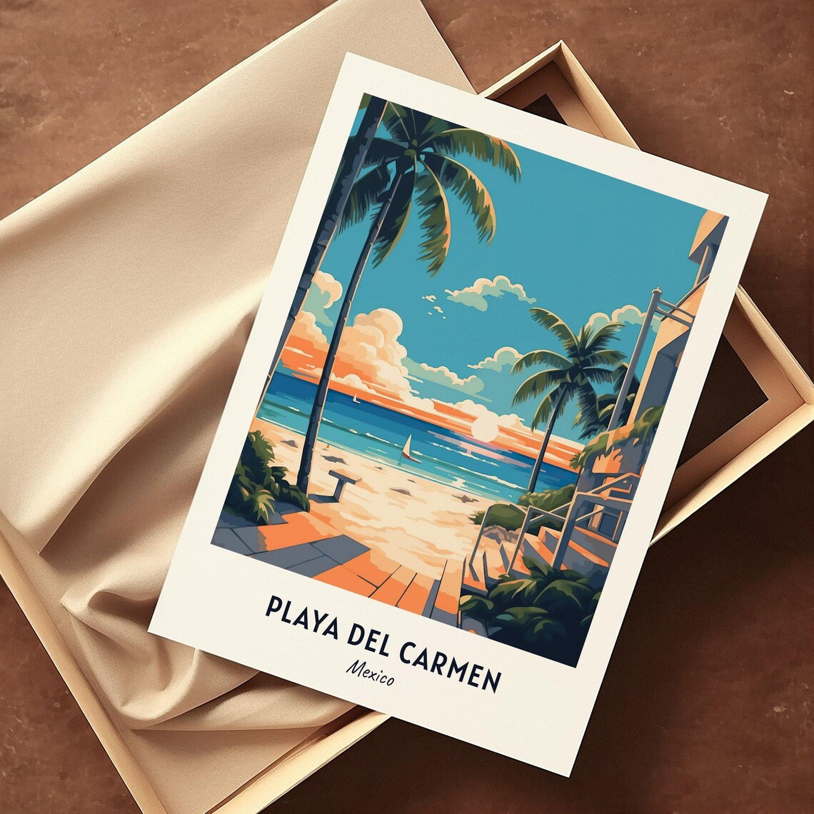Playa Del Carmen Travel Poster, Mexico City Print - Image 3