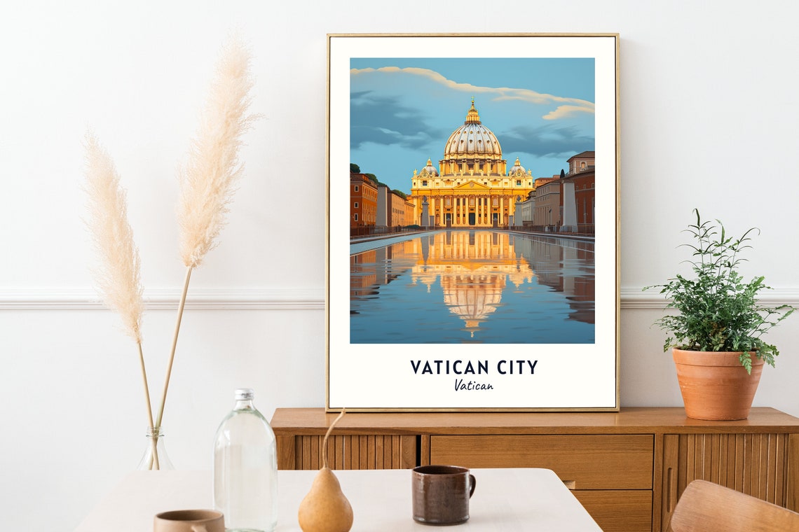 Vatican City Travel Print Wall Art Vatican City Vatican City Print Vatican City Travel Gift Vatican City City Poster - Image 2