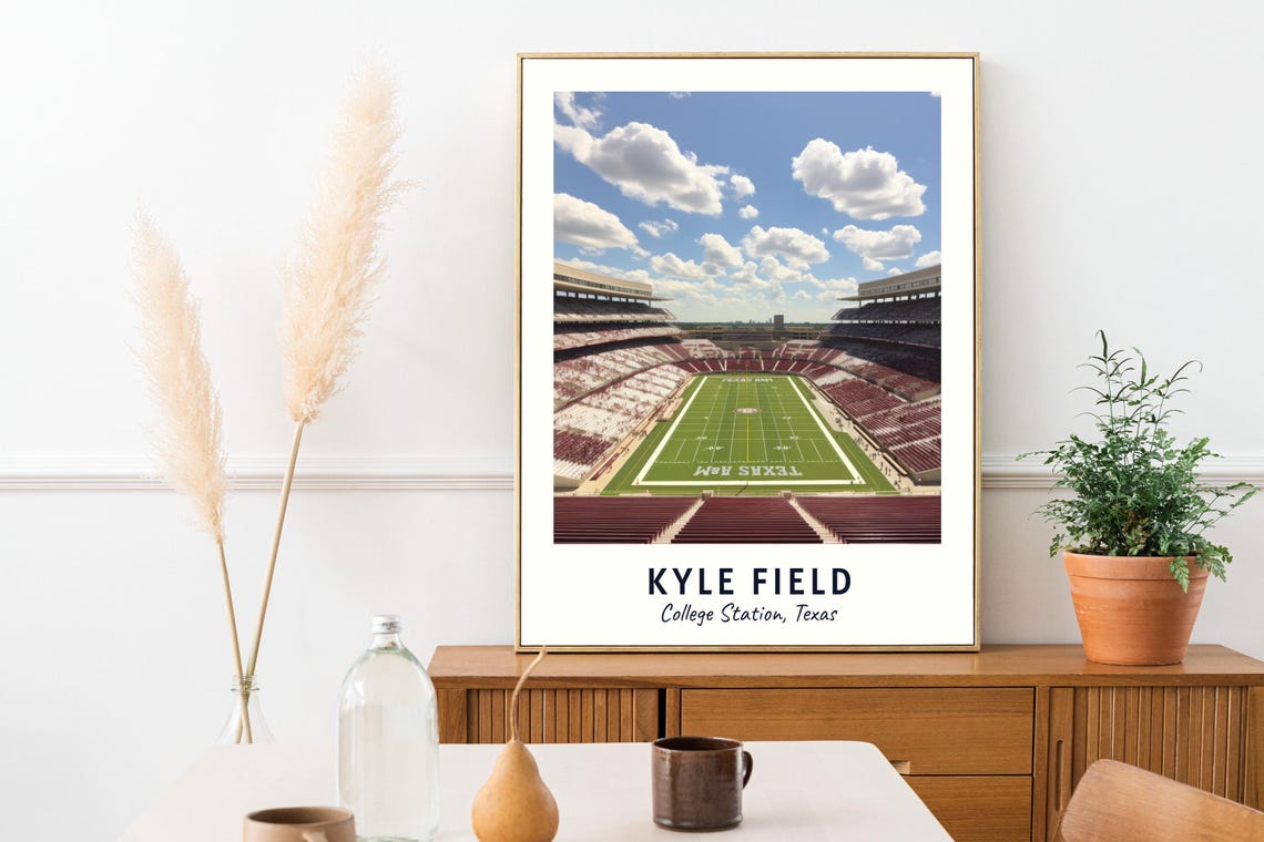 Kyle Field Sunny Day Texas A and M Football Stadium College Poster - Image 2