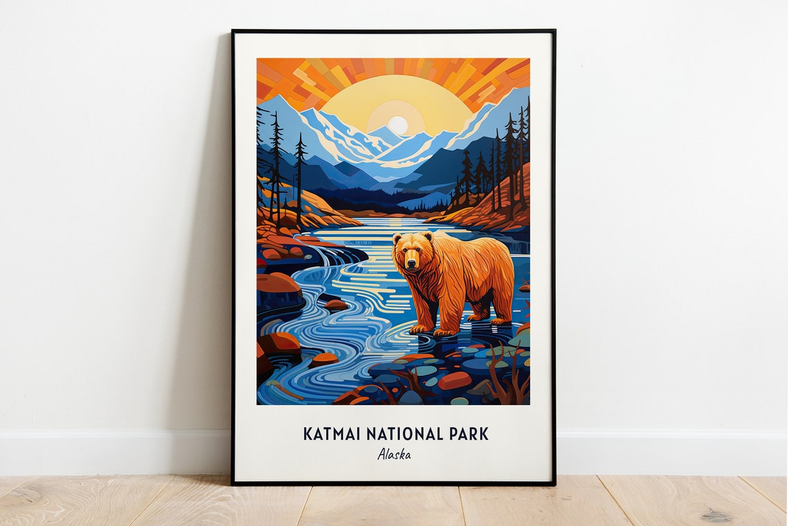 Katmai National Park Alaska Travel Print Wall Art Katmai National Park Alaska City Print Katmai National Park Alaska Travel Gift
