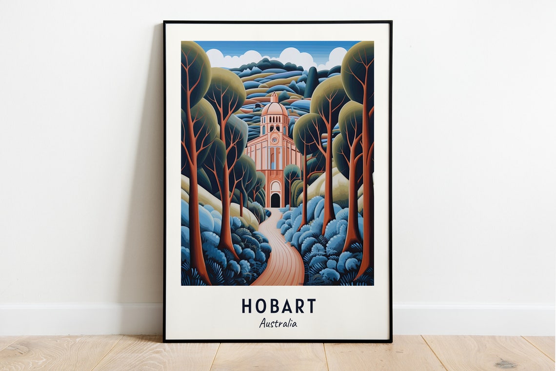 Port Arthur Church Ruin Forest Path Hobart Australia Travel Poster