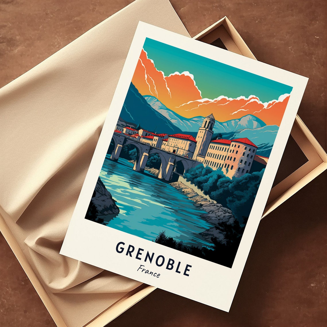 Grenoble Travel Print Wall Art Grenoble France City Print Grenoble Travel Gift Grenoble City Poster Travel Gift - Image 3