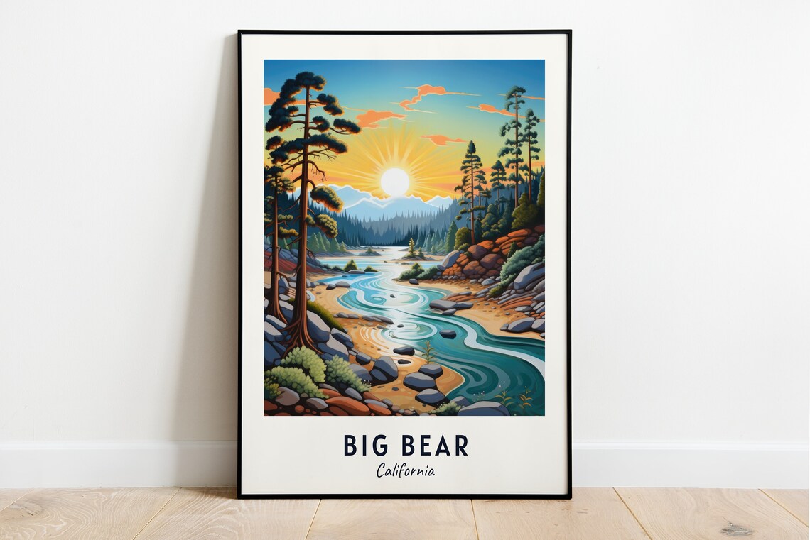 Big Bear California Travel Poster, City Print