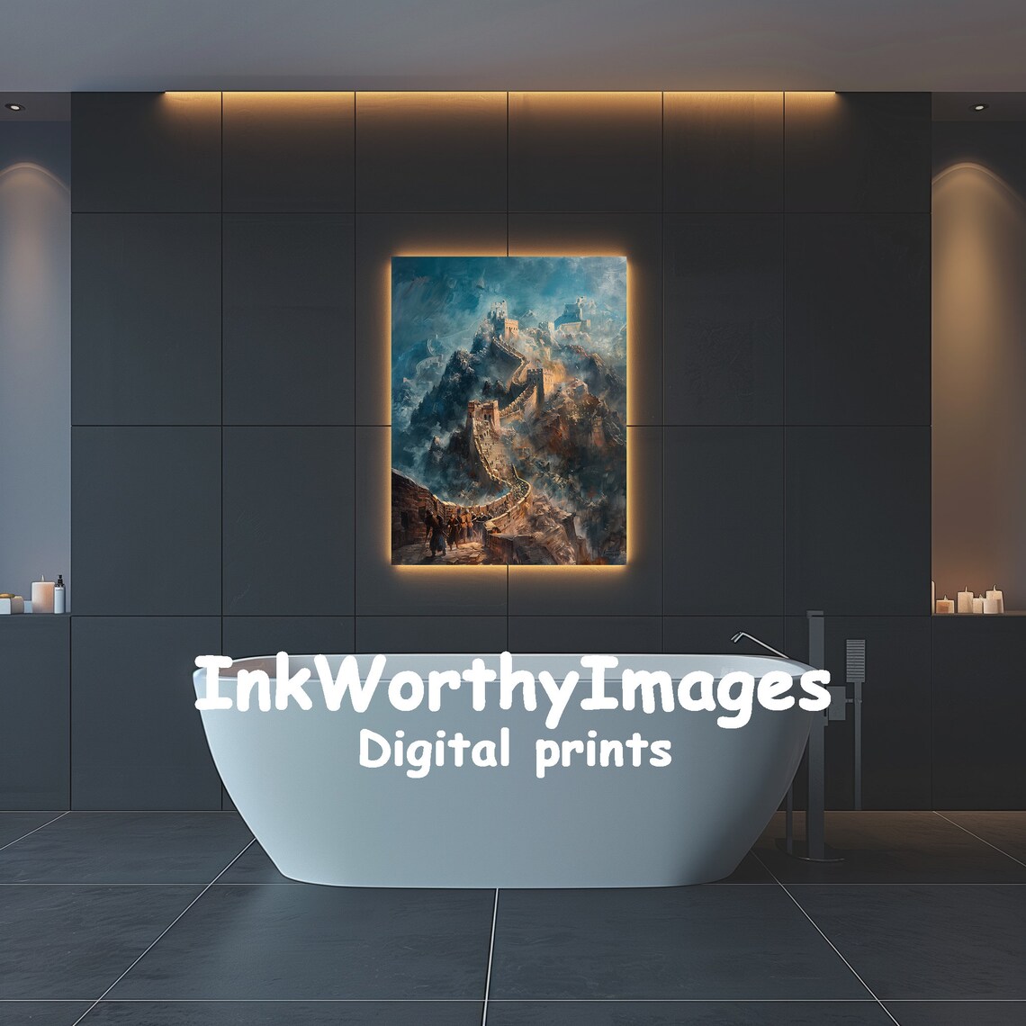 Great Wall Of China Painting, Historical Landscape - Image 4