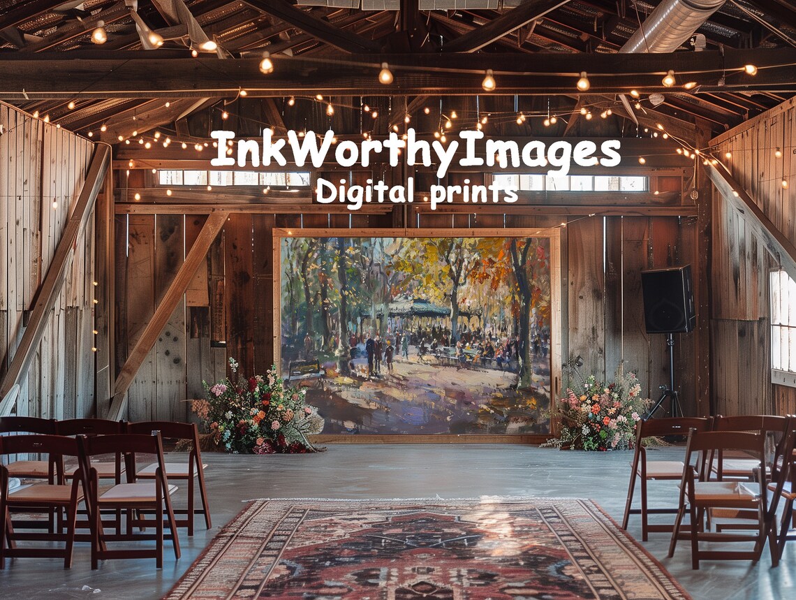 Serene Autumn Park Scene, Colorful Fall Foliage Art Print - Image 6