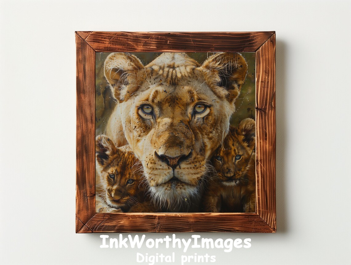 Lioness With Cubs, Majestic African Safari Portrait - Image 2