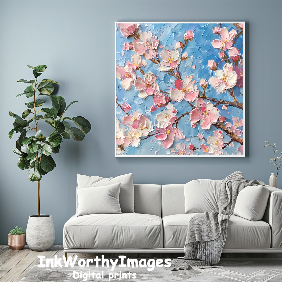 Cherry Blossom Art Print, Spring Floral Painting - Image 6