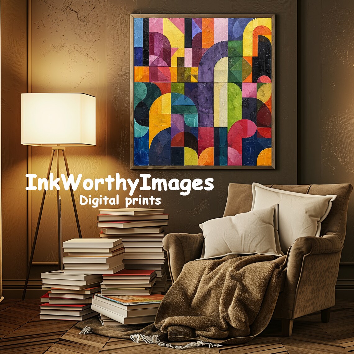 Colorful Geometric Shapes, Abstract Modern Decor - Image 3