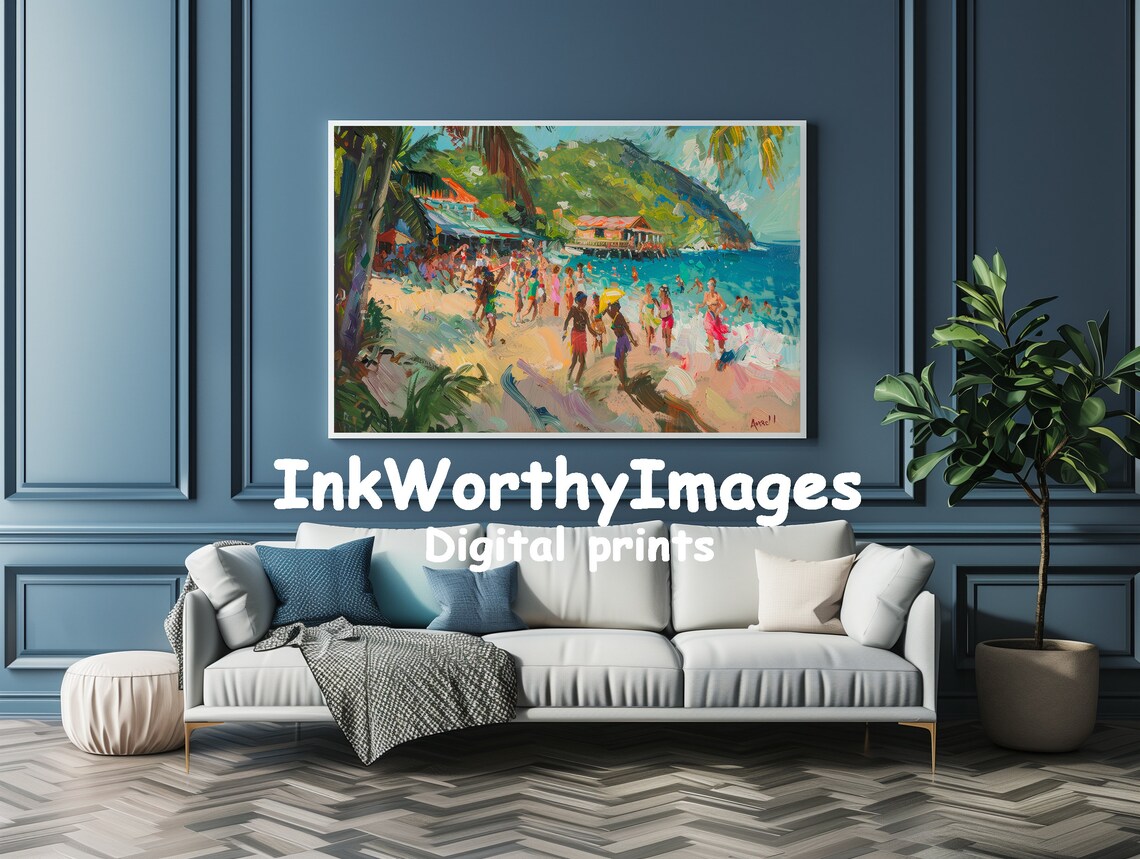 Tropical Beach Festival, Caribbean Celebration Art Print - Image 4