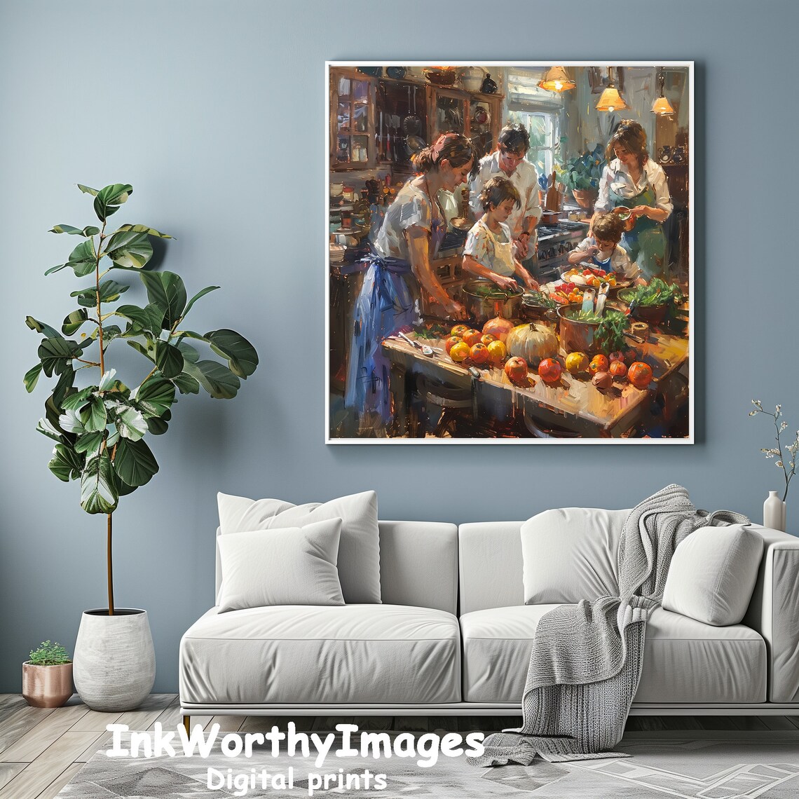 Family Cooking Together Kitchen Fun, Meal Prep Scene - Image 4