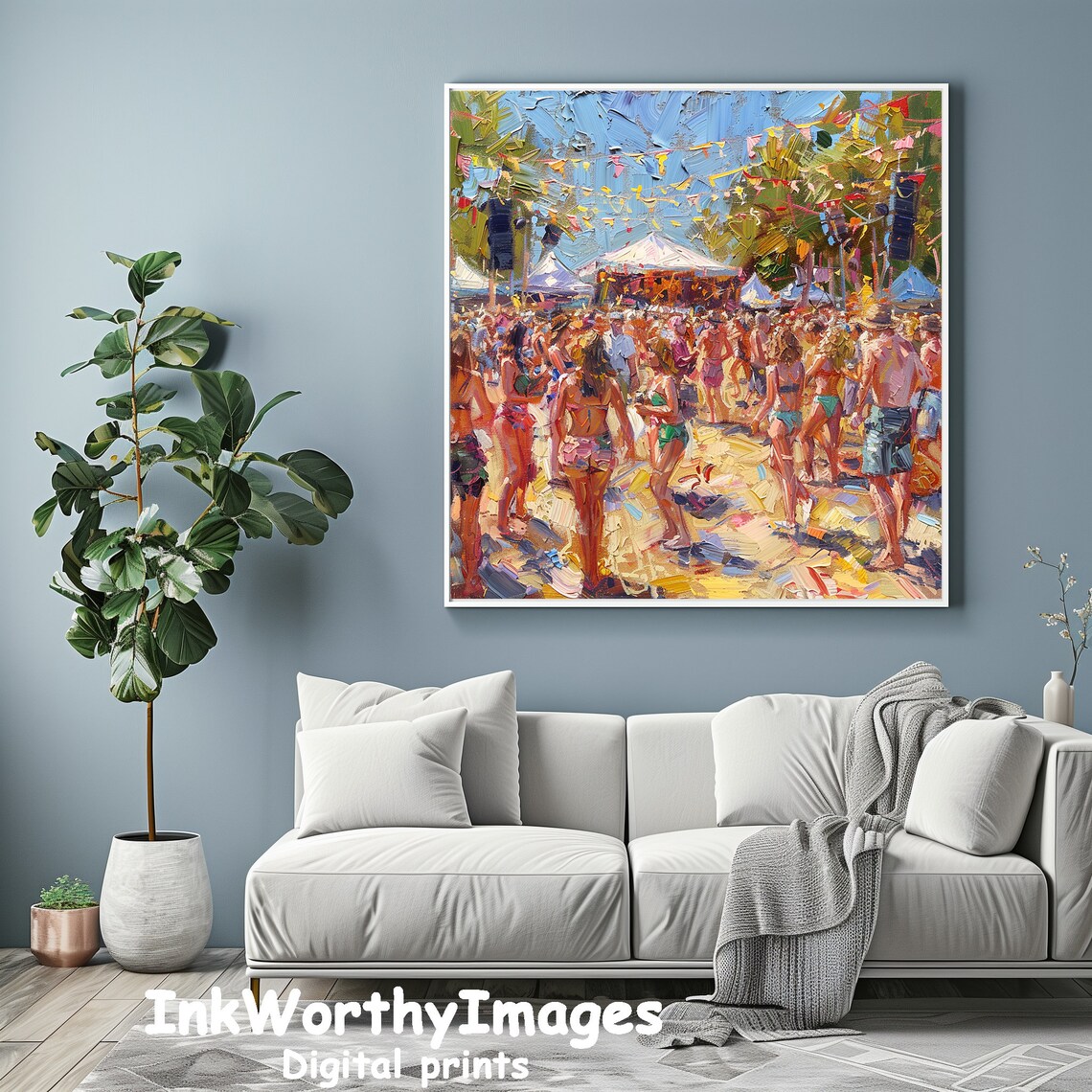 Lively Beach Festival, Vibrant Seaside Celebration Art - Image 3
