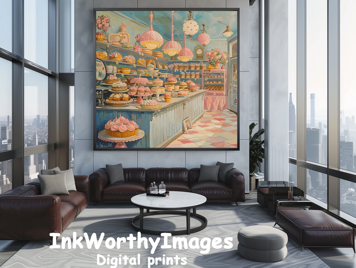 Charming Vintage Bakery - Sweet Dessert Shop Scene - Image 2