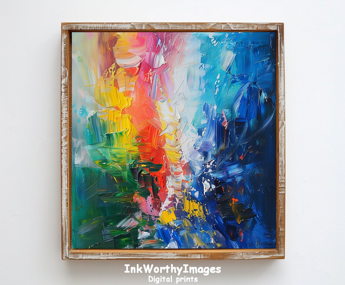 Vibrant Abstract Rainbow, Modern Expressive Decor - Image 6