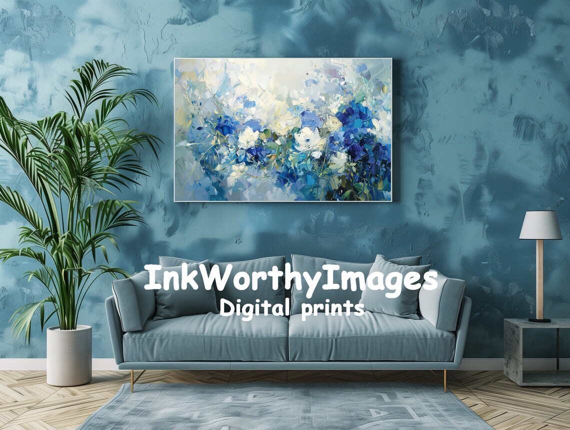 Abstract Floral Painting, Modern Botanical Decor - Image 2