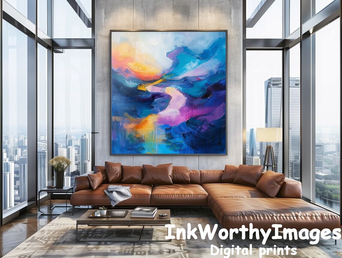 Serene Abstract Color Flow, Modern Art Print - Image 4
