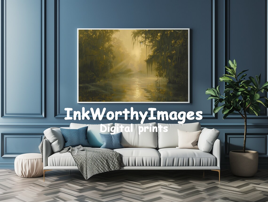 Misty Swamp Sunrise, Enchanted Wetlands Art Print - Image 4