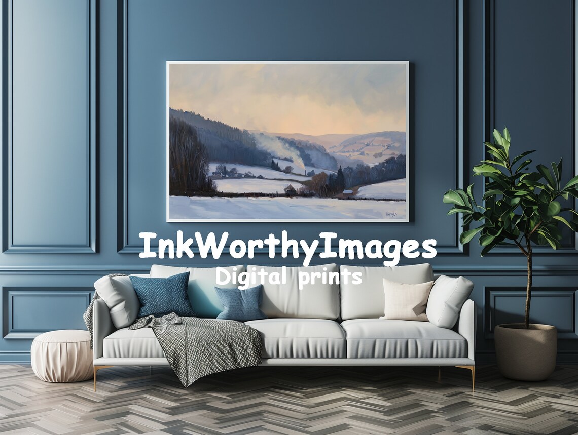 Tranquil Winter Morning Landscape, Cozy Rustic Scene - Image 4