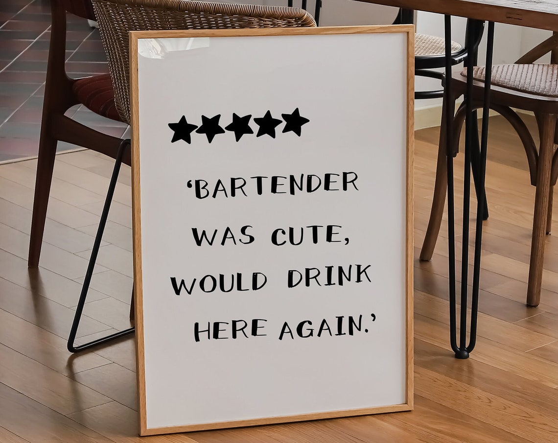 Bar Cart Bar Cart Decor Aesthetic Kitchen Decor Trendy Wall Art Funky Wall Decor Bartender Was Cute Would Drink Here Again