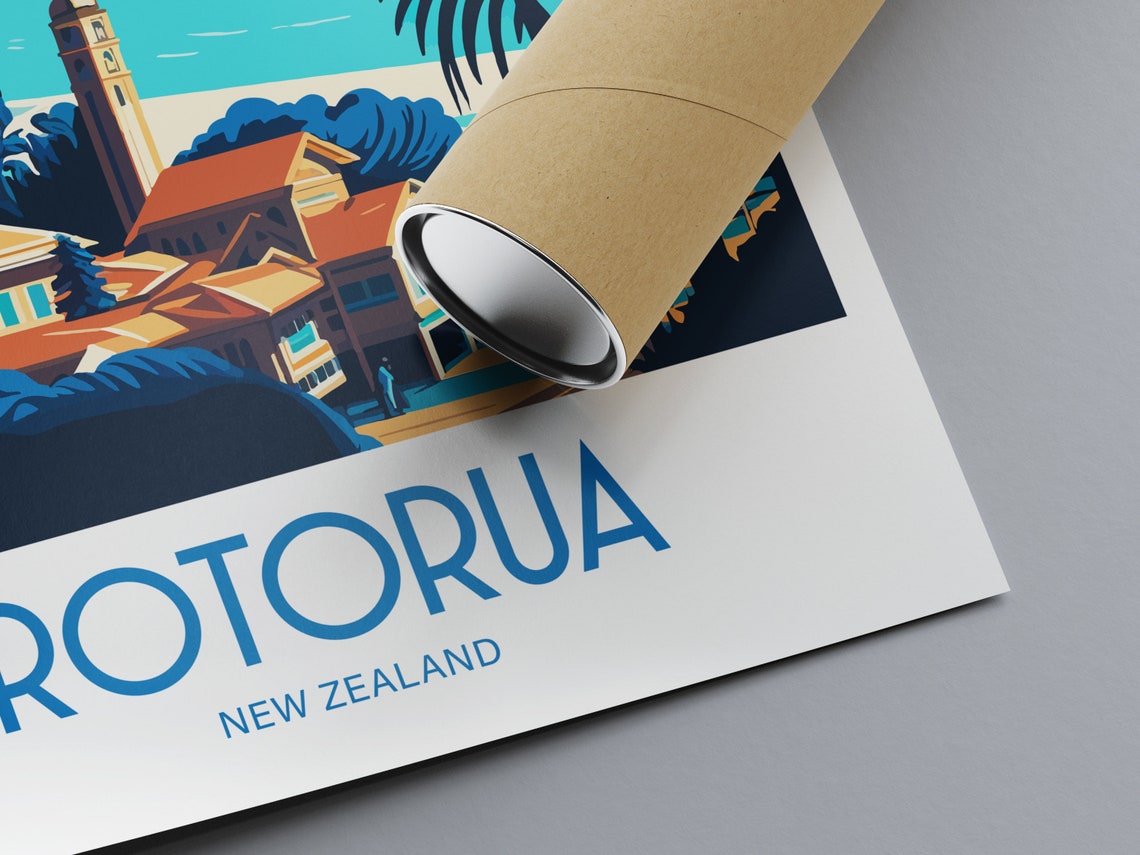 Rotorua Print Rotorua New Zealand Home Decor Landscape Art Rotorua New Zealand Wall Art For New Zealand Enthusiast Gift Wall Hanging Rotorua - Image 2