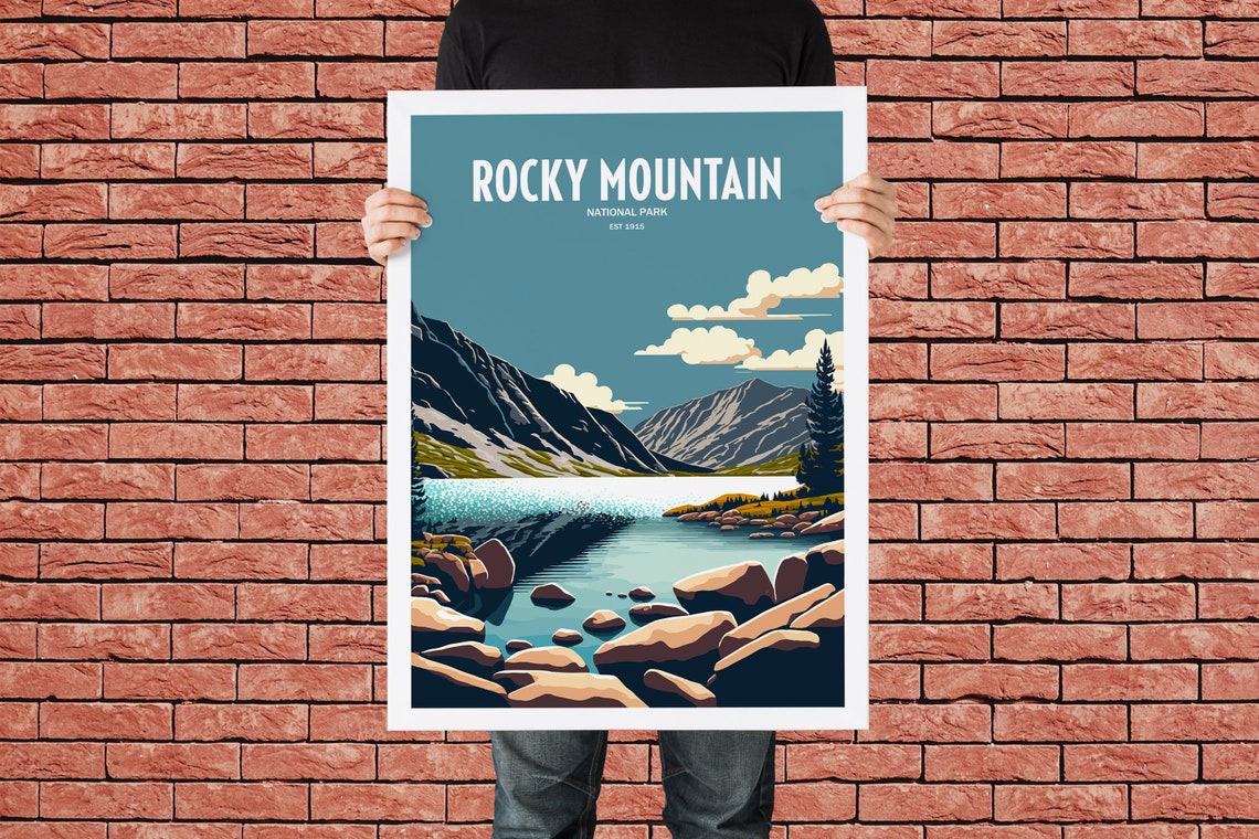 Rocky Mountain National Park Travel Print National Park Travel Art Rocky Mountain Travel Print Usa National Park Rocky Travel Poster - Image 4