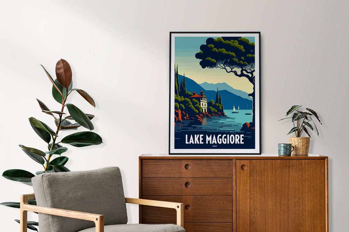 Lake Maggiore Travel Poster, Italian Lakes - Image 3