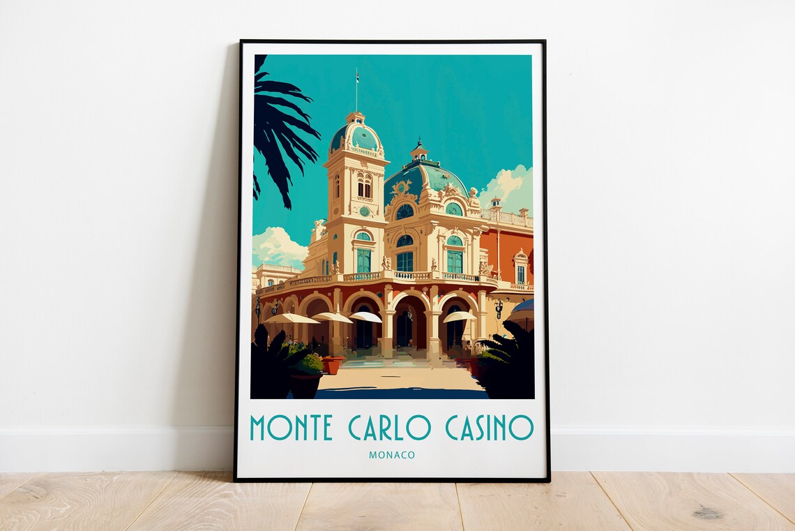 Monte Carlo Casino Travel Print Wall Art Monte Carlo Poster Monte Carlo Casino Wall Hanging Home Decoration Monte Carlo Gift Art Lover Print