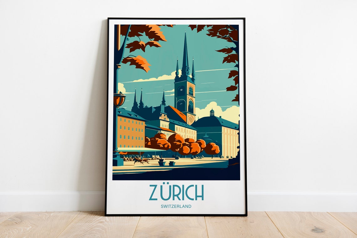 Zurich Travel Print Wall Art Zurich City Travel Poster Gift For Zurich Switzerland Wall Art Zurich Europe Wall Art Print Switzerland City