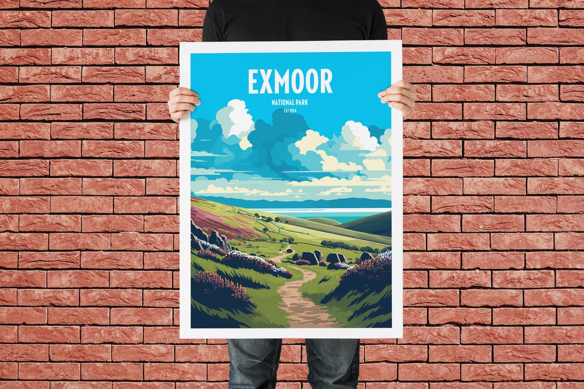 Exmoor National Park Travel Print National Park Travel Art Exmoor Travel Print Uk National Park Exmoor Travel Poster - Image 4