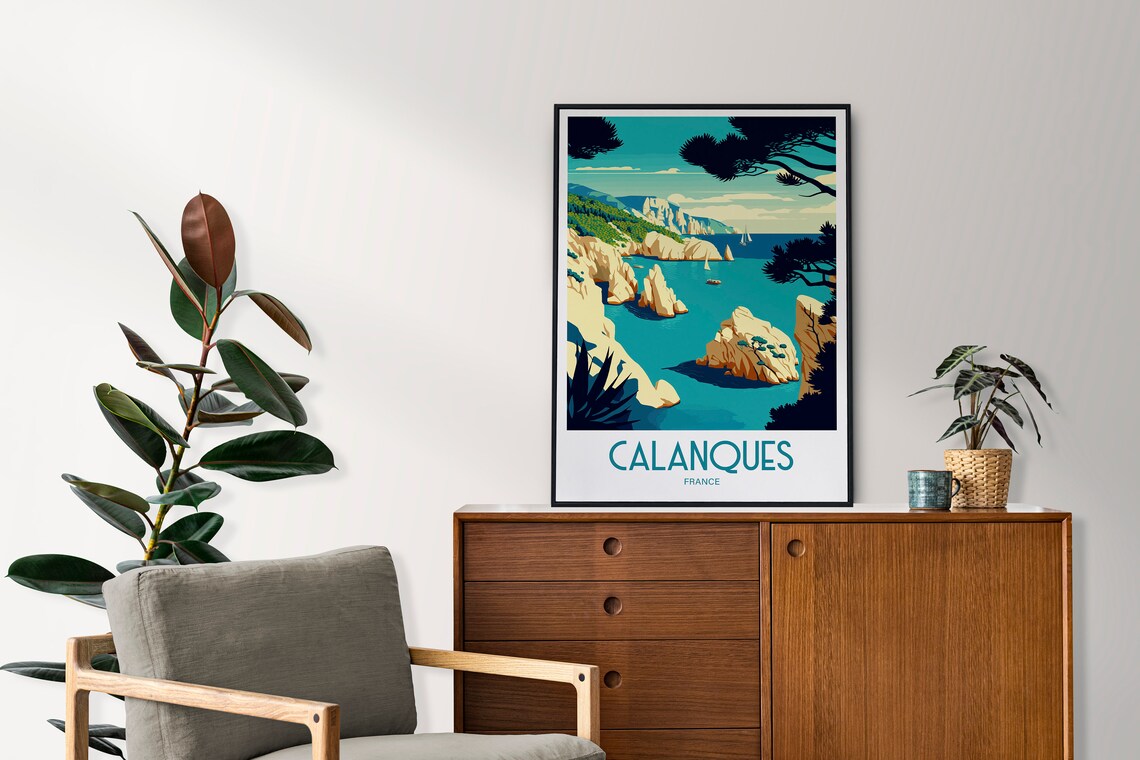 Calanques Travel Print Calanques Poster Calanques France Home Decor Landscape Art Print Calanques France Wall Art Gift Calanques Scenic Art - Image 4