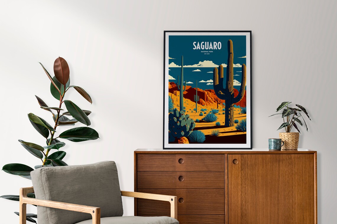 Saguaro National Park Travel Poster, National Park Art - Image 2