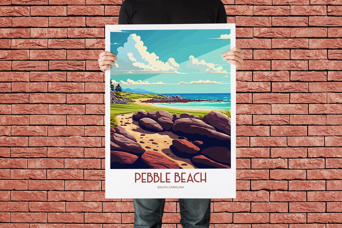 Pebble Beach Golf Links Travel Poster, Golf Course - Image 3