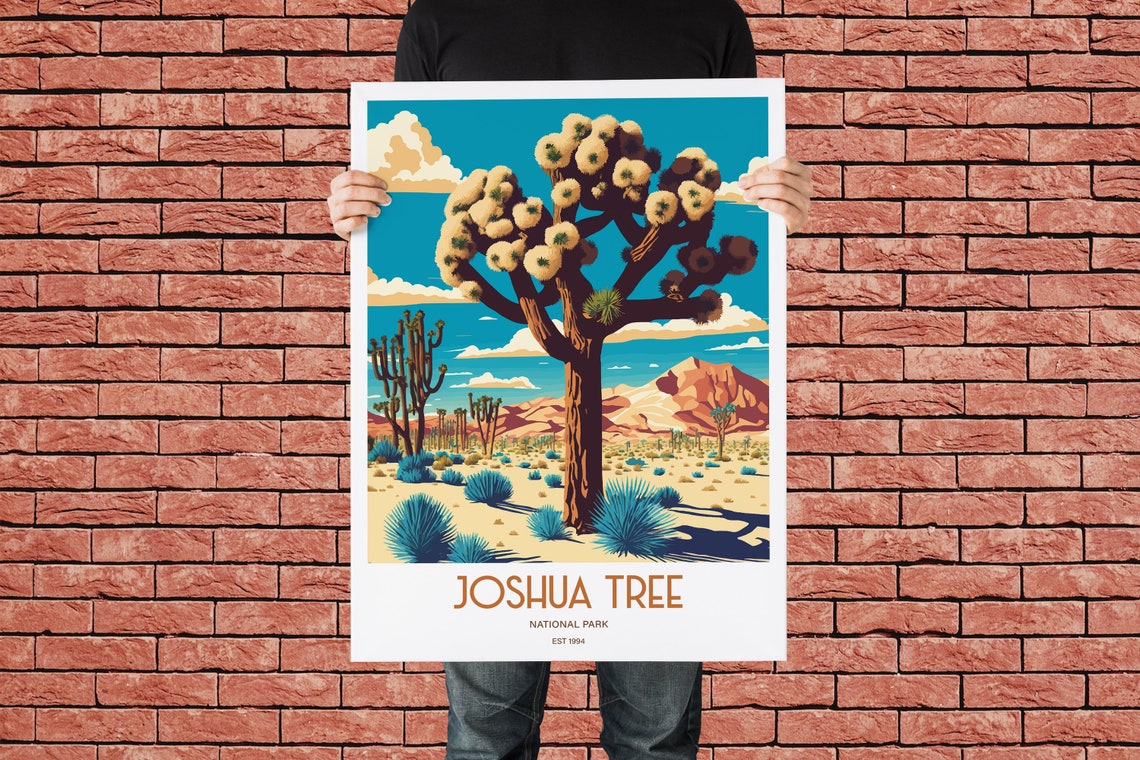 Joshua Tree National Park Travel Print National Park Travel Art Joshua Tree Travel Print Usa National Park Joshua Tree Travel Poster - Image 3