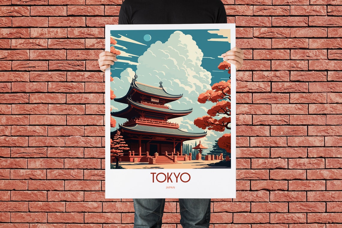 Tokyo Japan Travel Print Iceland Travel Art Japanese Temple Travel Print Tokyo Japan Landmark Print Tokyo Japan Travel Poster - Image 2