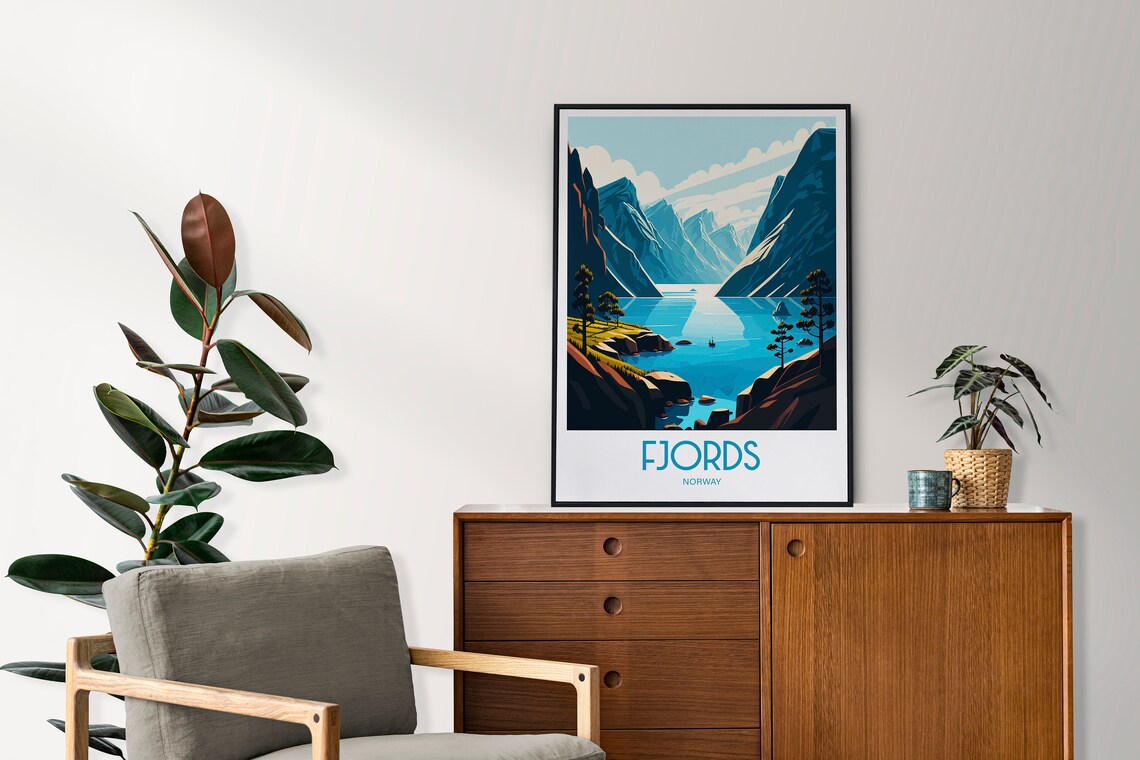 Fjords Norway Travel Poster, Europe Wall Art - Image 4