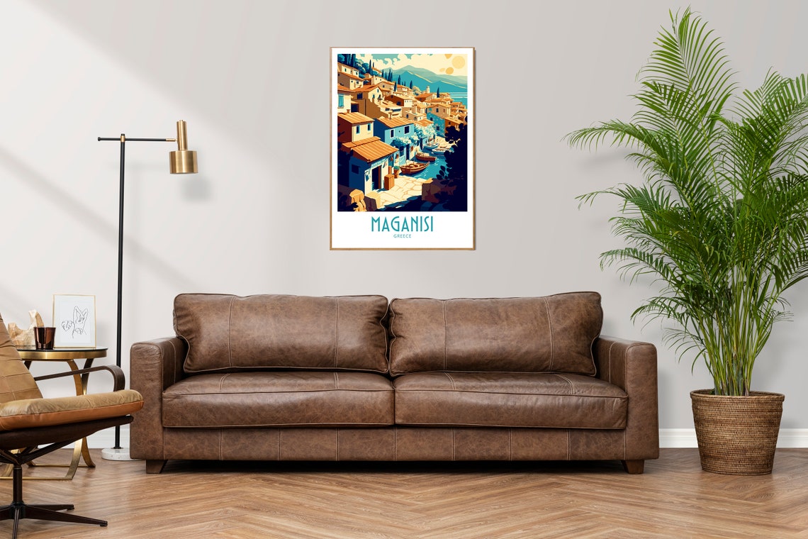 Meganisi Travel Print Wall Art Meganisi Greece Wall Hanging Home Decoration Meganisi Greece Gift Art Lovers Meganisi Greece Decor Meganisi - Image 3