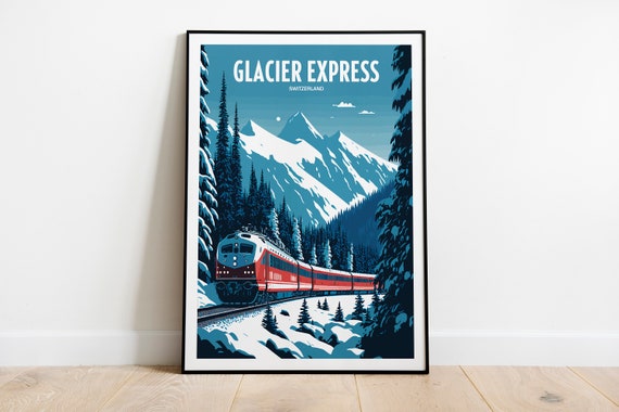 Glacier Express Switzerland Train Travel Poster