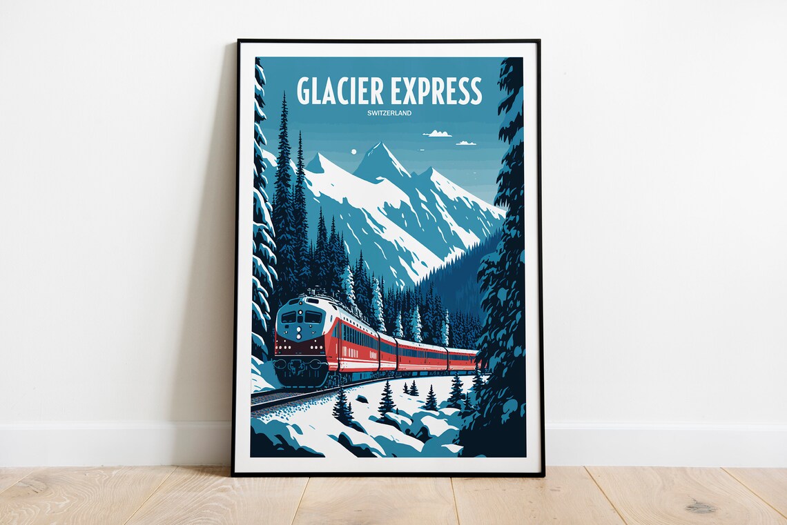 Glacier Express Switzerland Train Travel Poster