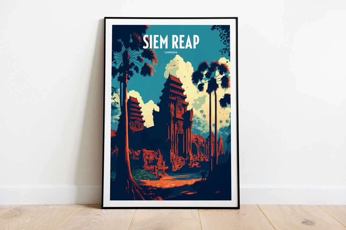Siem Reap Cambodia Angkor Wat Travel Poster