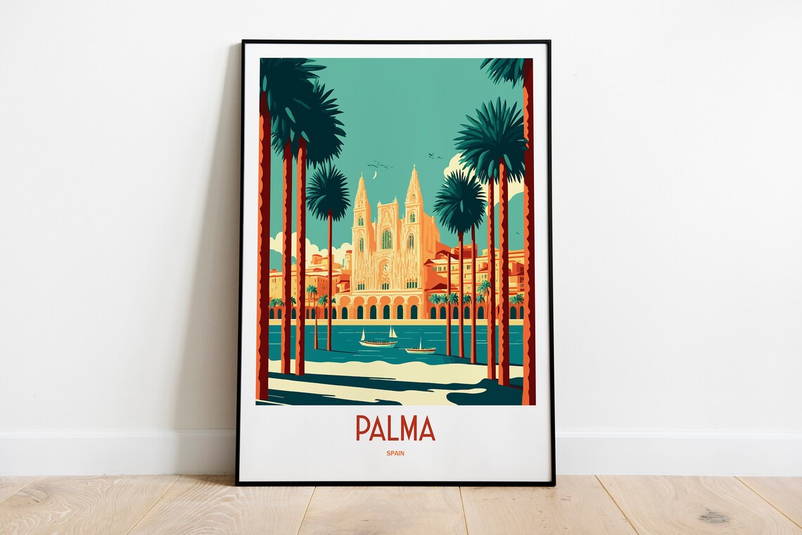 Palma De Mallorca Travel Poster, Spain Travel Print