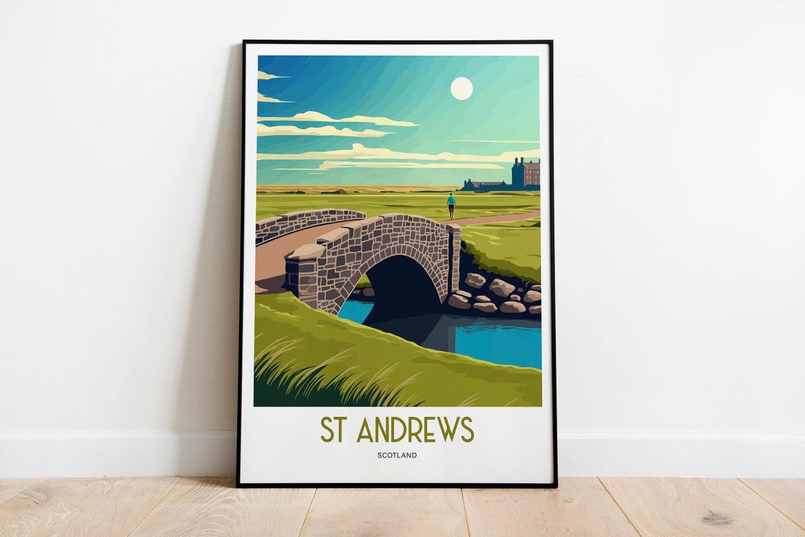St Andrews Uk Travel Print Uk Landmark Travel Art St Andrews Travel Print Scotland Landmark St Andrews Travel Poster