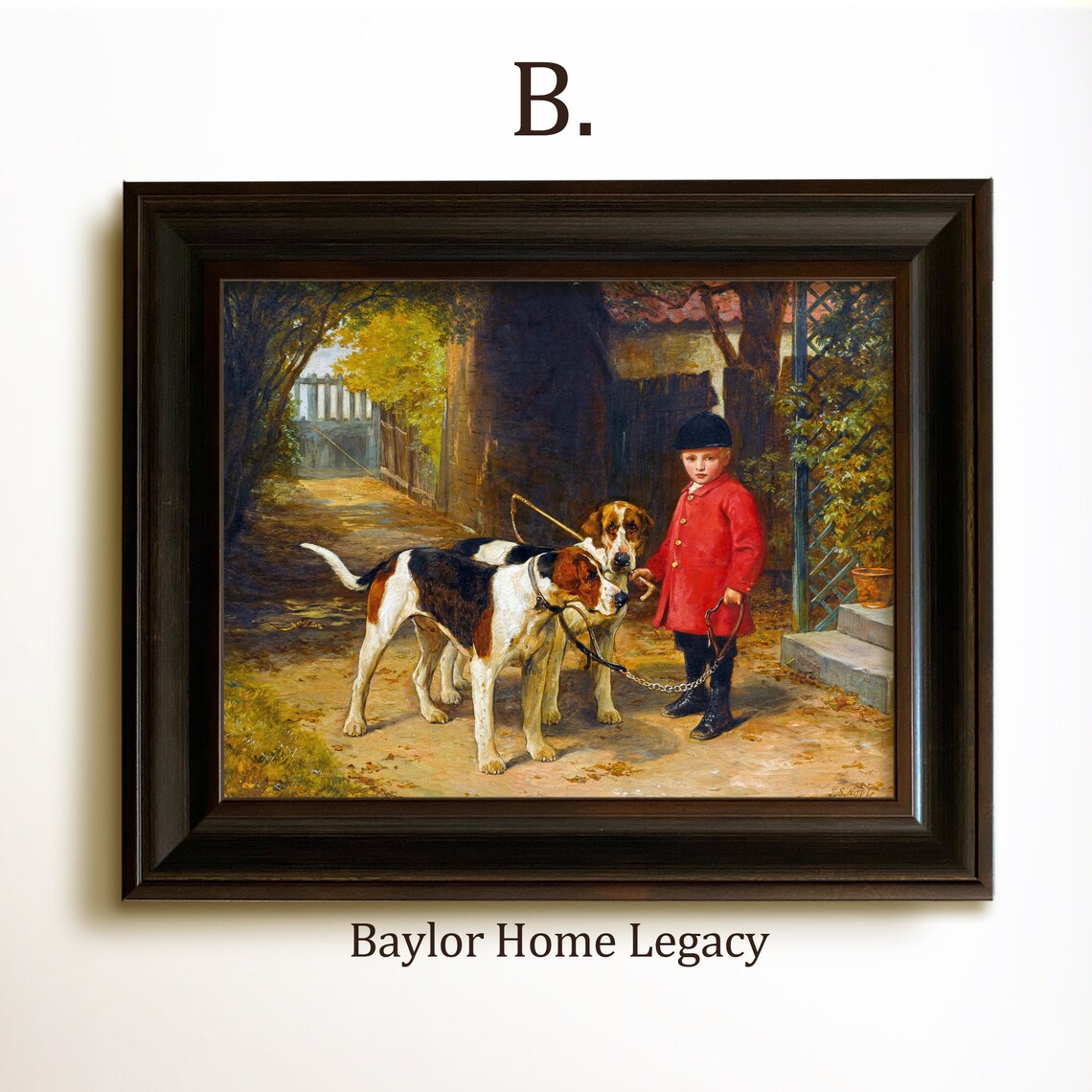 Boy With Foxhounds, Vintage Equestrian Art Print - Image 4