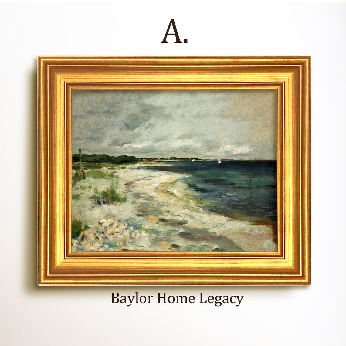 Stormy New England Seascape, Oil Painting Art Print - Image 5