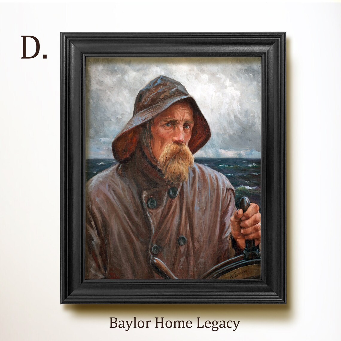 Sea Captain Portrait, Vintage Nautical Wall Art Print - Image 2
