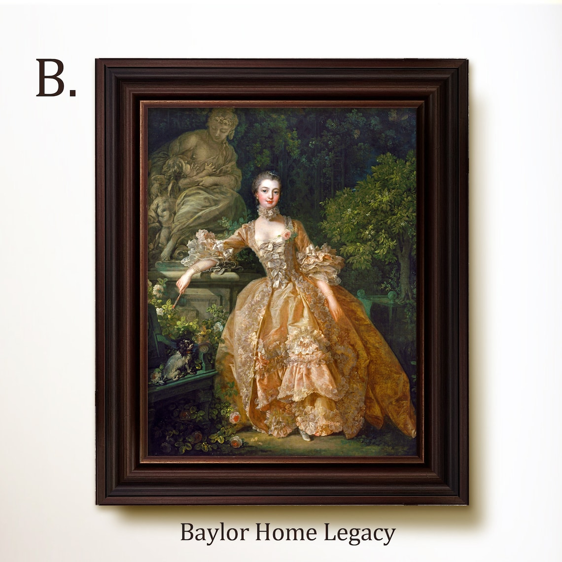 French Woman Portrait, Classic Oil Painting Art Print - Image 4