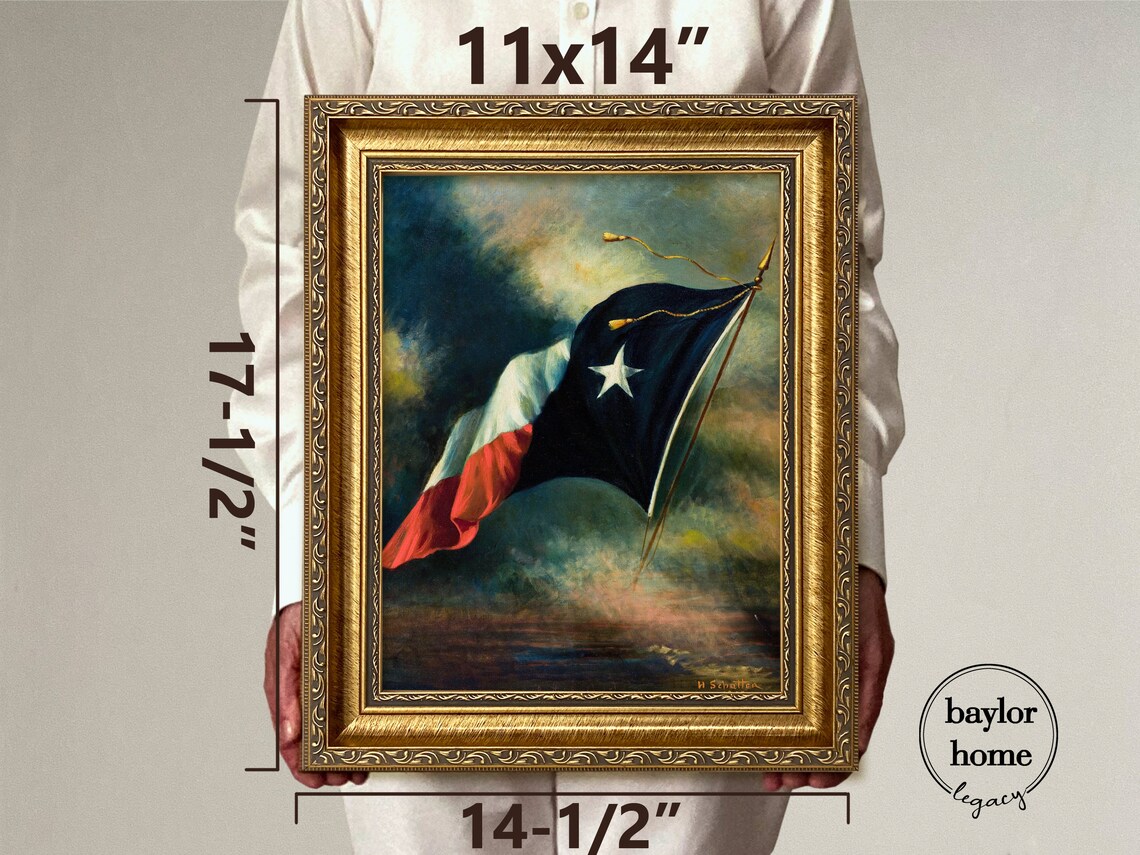 Texas Flag Oil Painting Art Print, Texas Wall Decor - Image 3