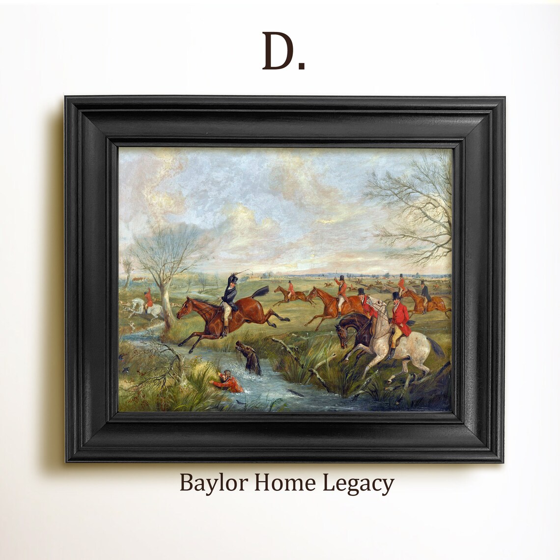 Fox Hunting Scene Oil Painting Wall Art Print - Image 2