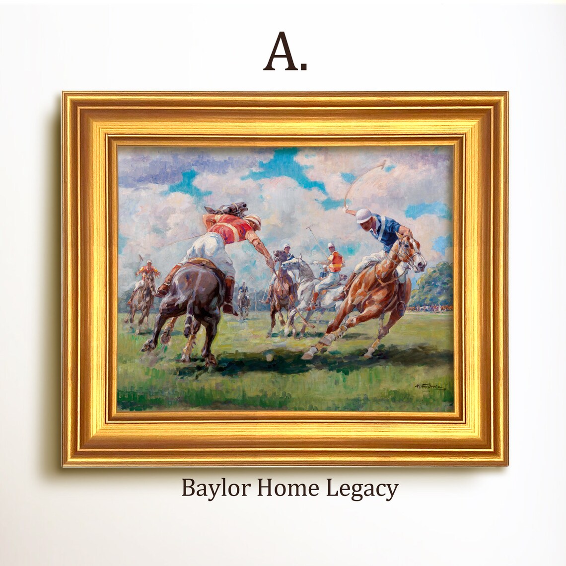 Polo Game Vintage Oil Painting Scene Art Print - Image 5